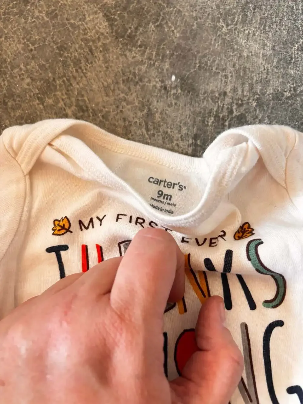 Carter's My First Ever Thanksgiving Long Sleeve Baby Bodysuit White 9M